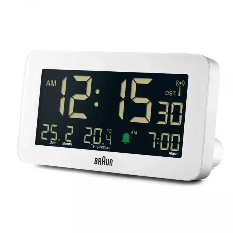 Digitale wekker Braun BC10 wit LCD-achtergrondverlichting