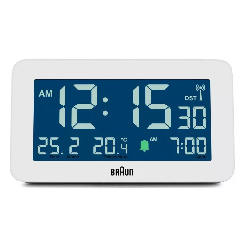 Digitale wekker Braun BC10 wit LCD-achtergrondverlichting