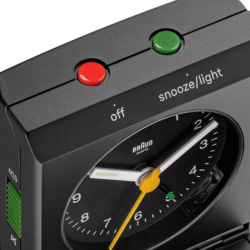 Wekker BRAUN BC 05 B quartz opvouwbaar zwart — compacte reiswekker