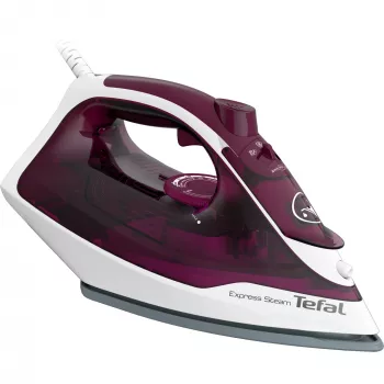 Tefal Express Steam FV2835E0 stoomstrijkijzer droog- & stoomstrijkijzer Cerilium-strijkzool 2400 W paars, wit
