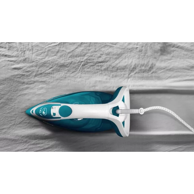 Tefal EasyGliss Plus FV5737 droog- & stoomstrijkijzer Durilium-strijkzool 2500 W turquoise, wit
