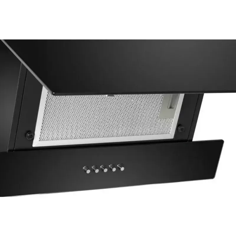 Bomann DU 7607 G wandafzuigkap, 60 cm, 302 m³/h, 68 dB, aluminium filter, LED, afvoer/recirculatie, zwart