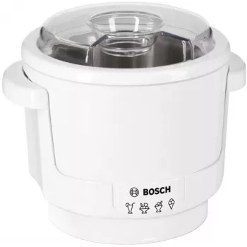 Mixer-accessoire Bosch MUZ5EB2 — witte kunststof behuizing, afmetingen 180×180×180 mm