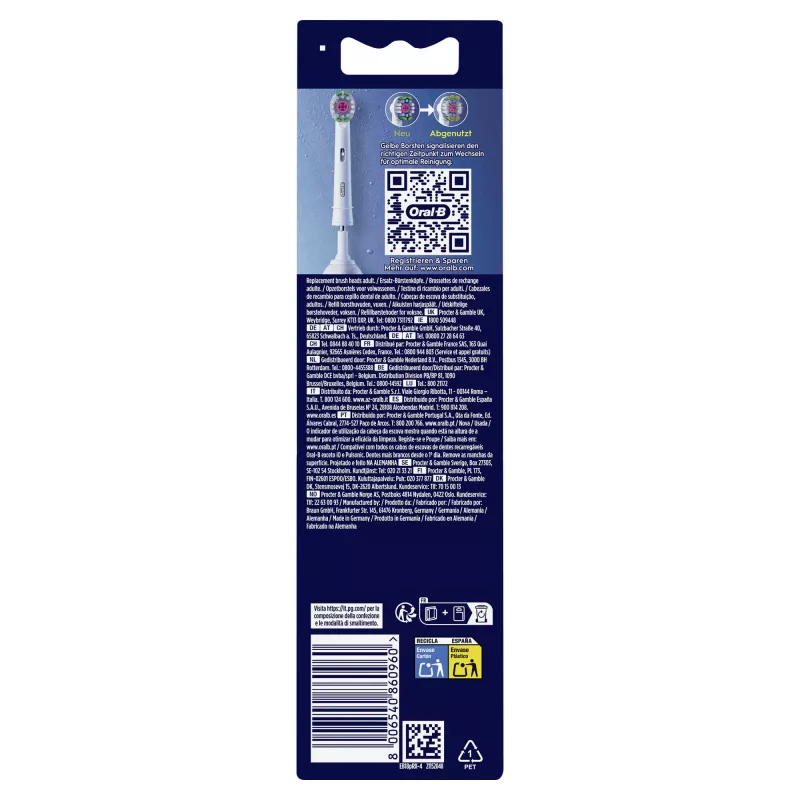 Opzetborstels Oral-B 860960 4-pack, witte vervangborstels