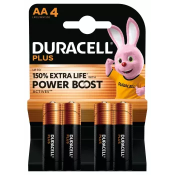 Duracell Plus AA alkaline wegwerpbatterijen, 1,5 V, 4 stuks, 50 mm