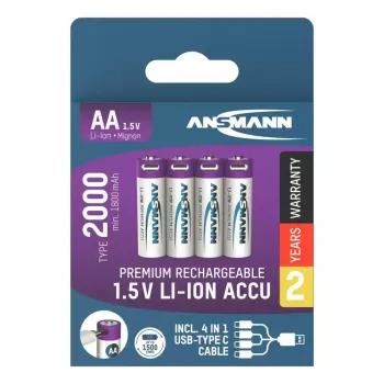 Oplaadbare batterij Ansmann 1312-0036 AA lithium-ion