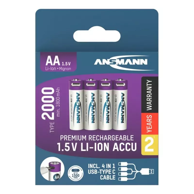 Oplaadbare batterij Ansmann 1312-0036 AA lithium-ion