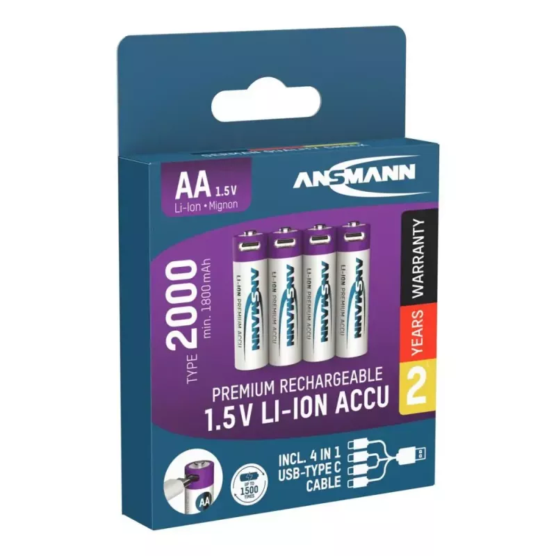 Oplaadbare batterij Ansmann 1312-0036 AA lithium-ion