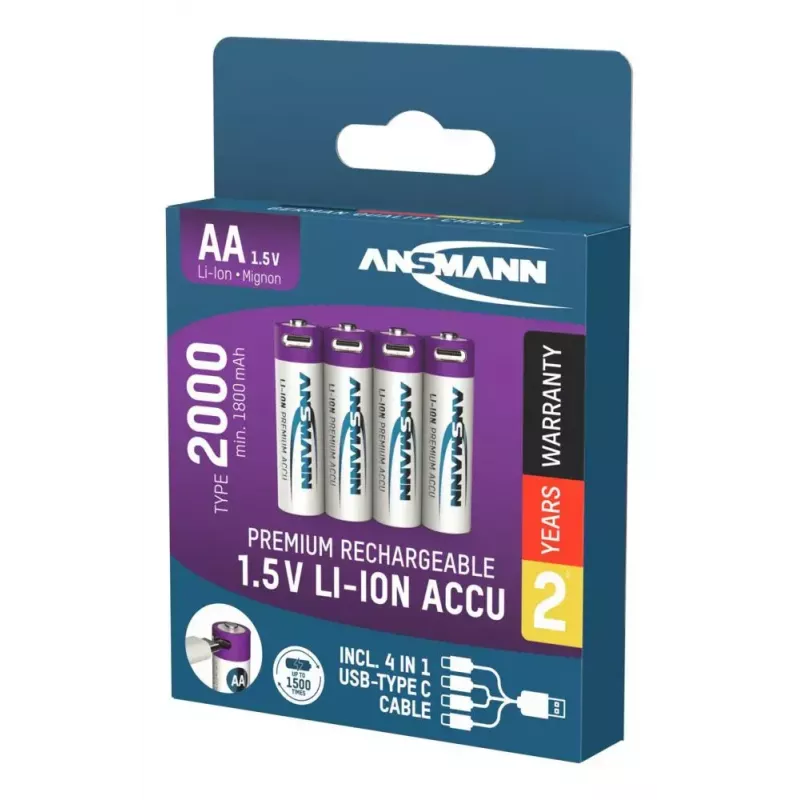 Oplaadbare batterij Ansmann 1312-0036 AA lithium-ion