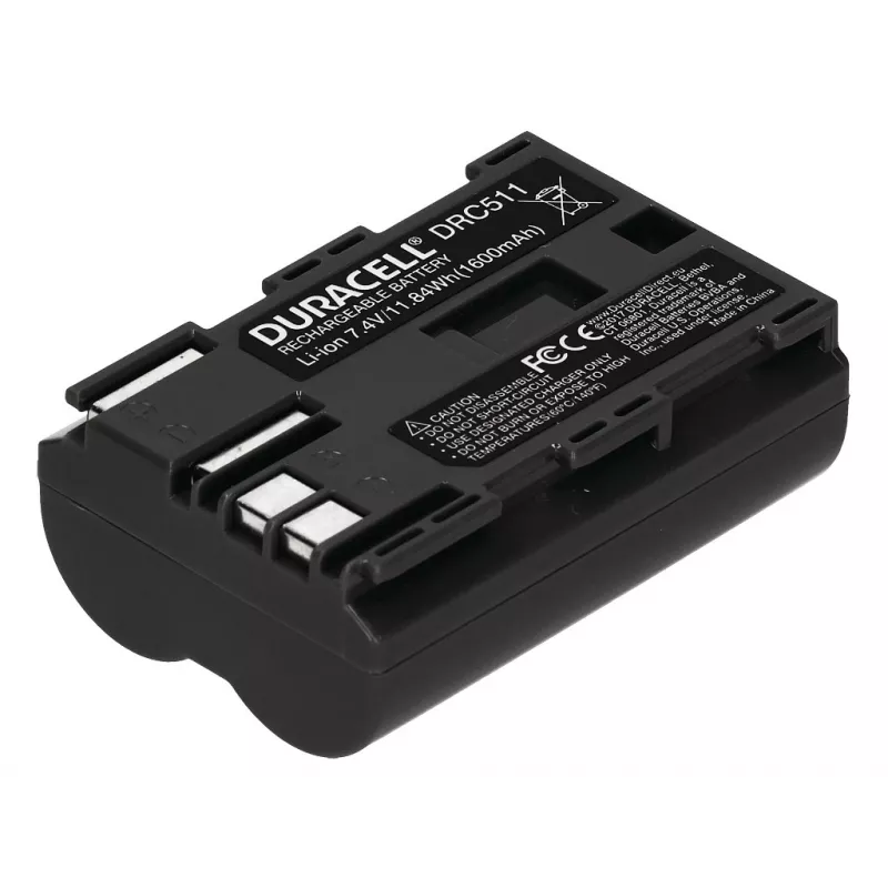 Cameraccu Duracell DRC511, vervangt Canon BP-511/BP-512, 1600 mAh