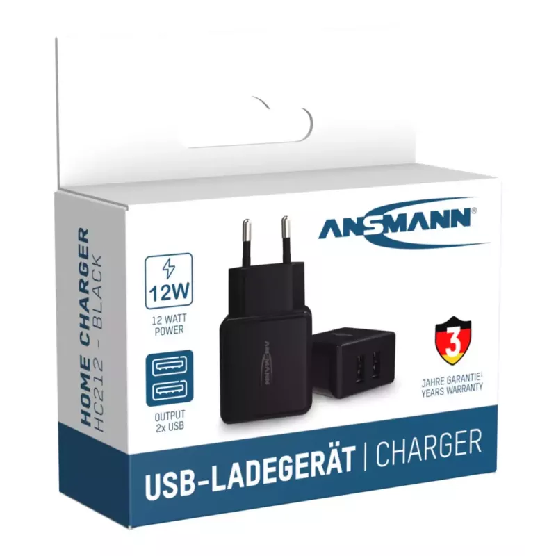 Oplader Ansmann HC212 Universal zwart AC voor binnen