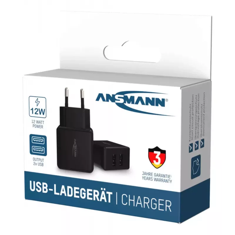 Oplader Ansmann HC212 Universal zwart AC voor binnen
