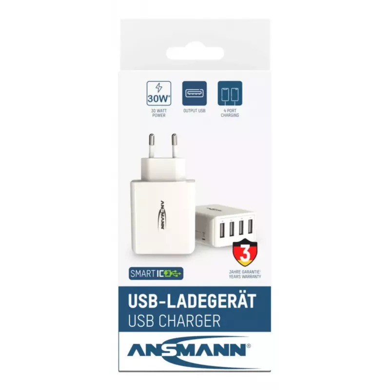 Oplader Ansmann HC430 Universal wit AC voor binnen