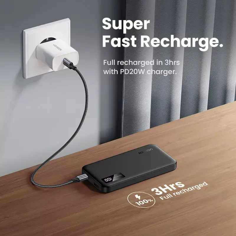 Ugreen 25742 powerbank lithium-ion (Li-Ion) 10000 mAh zwart