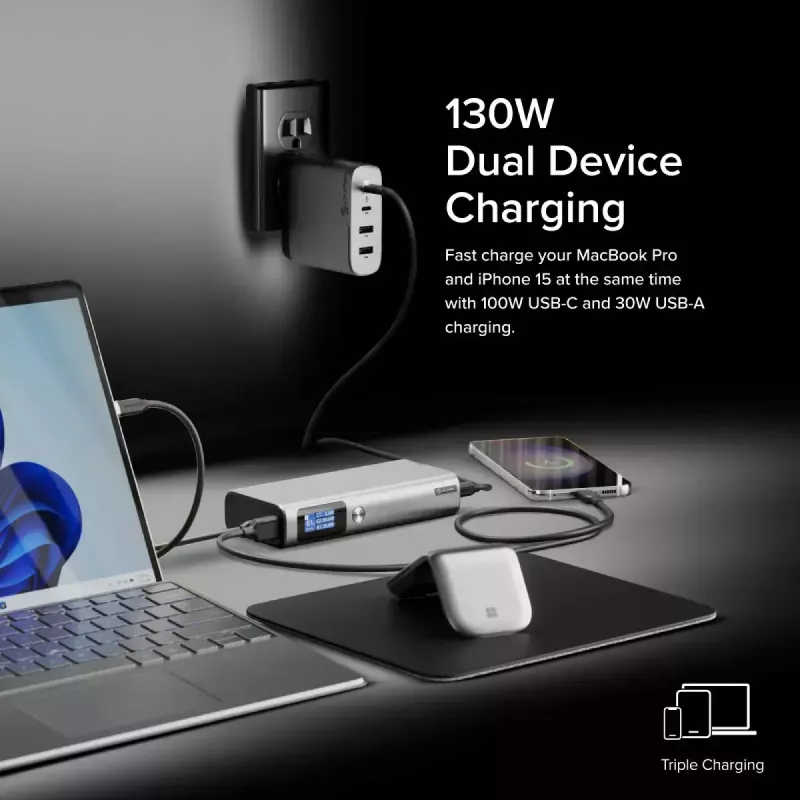 Powerbank ALOGIC Ruck 20000mAh, 130W USB-oplader