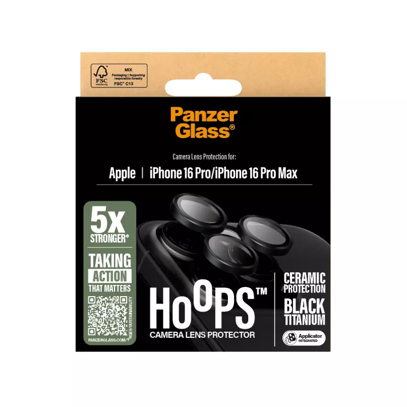 PanzerGlass ® Hoops® keramische camera-objectiefbescherming iPhone 16 Pro | 16 Pro Max