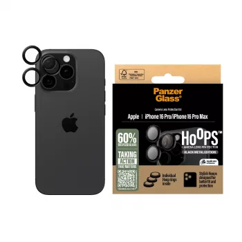 PanzerGlass ® Hoops® camera-lensbescherming zwart iPhone 16 Pro | 16 Pro Max