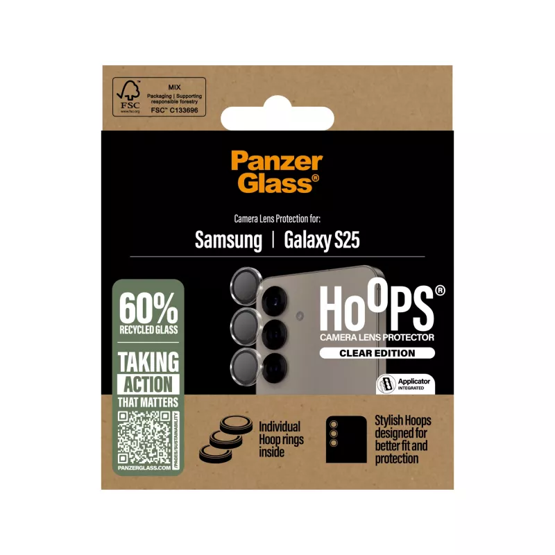 PanzerGlass ® Hoops® camera-lensbescherming transparant Samsung Galaxy S25
