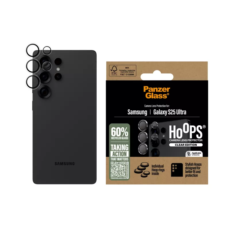 PanzerGlass ® Hoops® camera-lensbescherming transparant Samsung Galaxy S25 Ultra