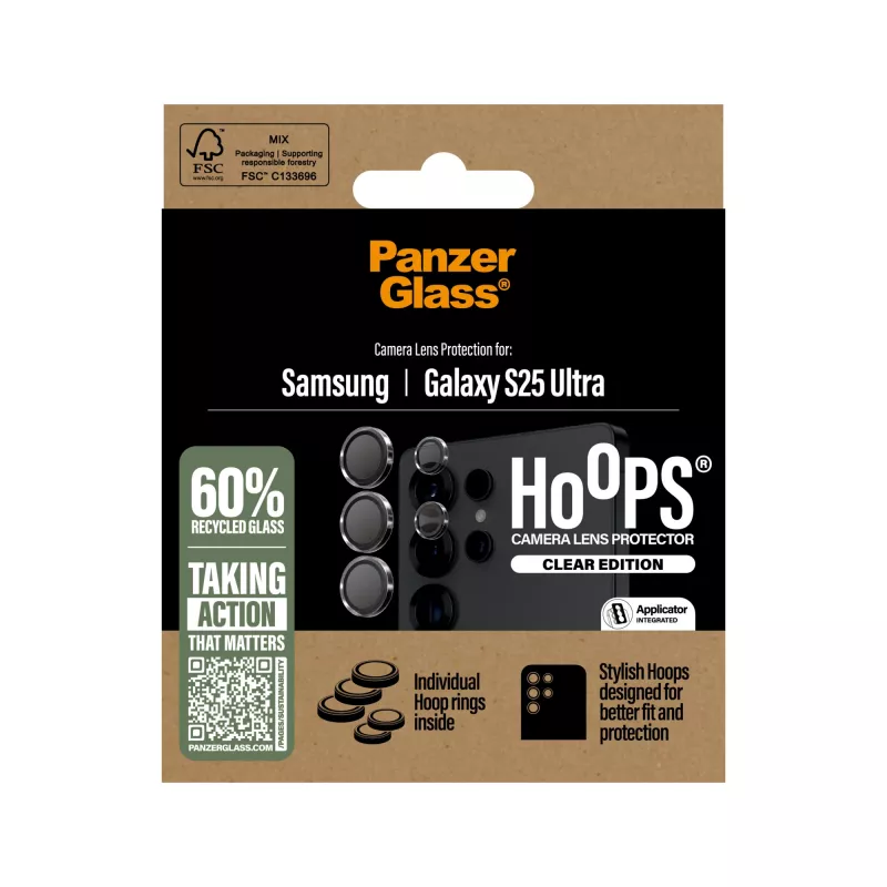 PanzerGlass ® Hoops® camera-lensbescherming transparant Samsung Galaxy S25 Ultra