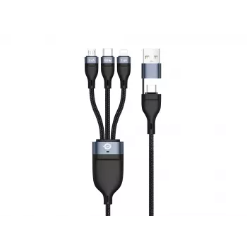 Conceptronic ETTA05B15 USB 3-in-1 PD 3.0 60W laadkabel 1,5 m, 20V 3A, 480Mbps
