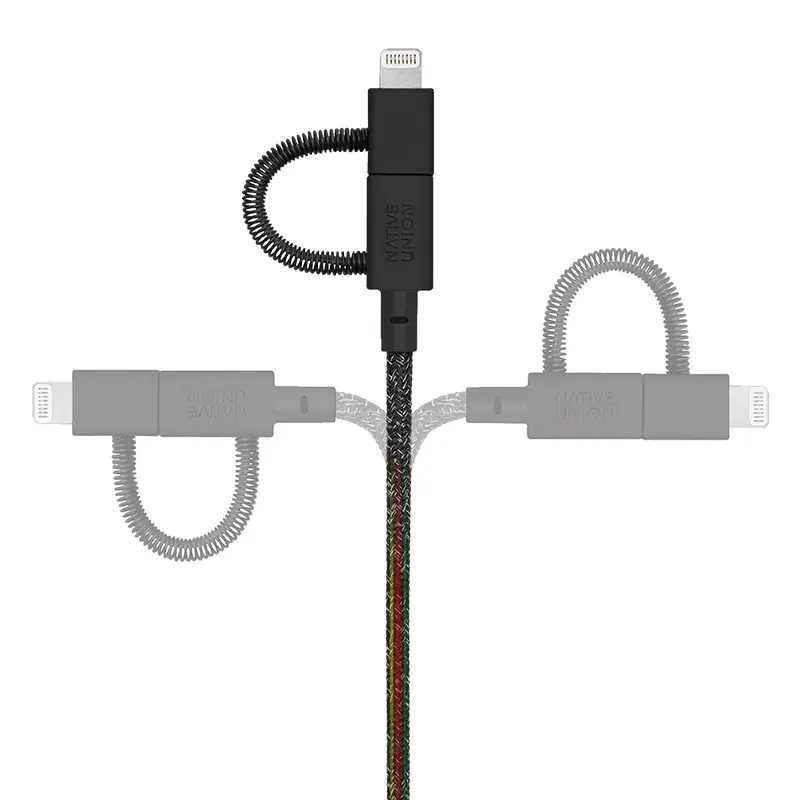 USB-kabel Native Union BELT-ULC-CS-BLK-NP 2 m USB-A naar USB-C/Micro-USB-A/Lightning zwart