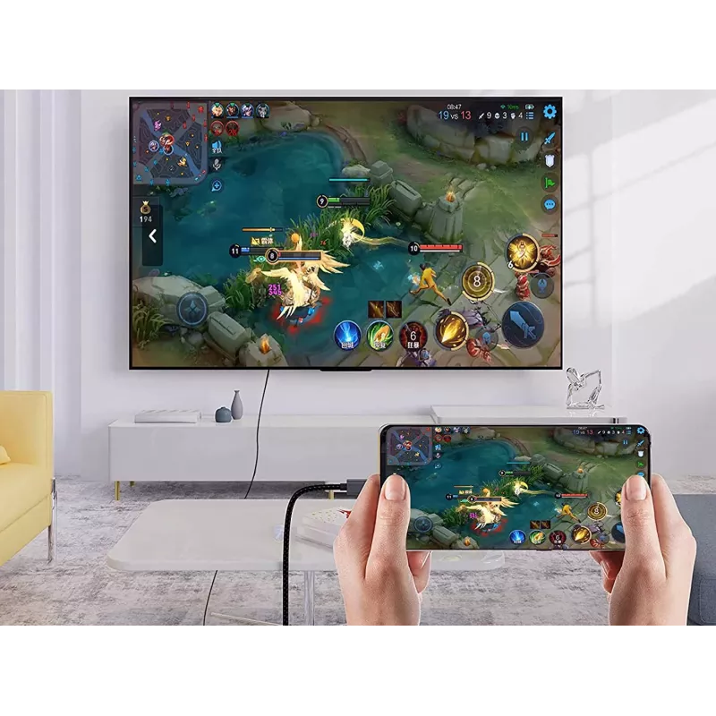 Conceptronic USB-C-naar-HDMI-kabel, stekker naar stekker, 4K 60Hz, 2 m, USB Type-C, HDMI, stekker, stekker, recht