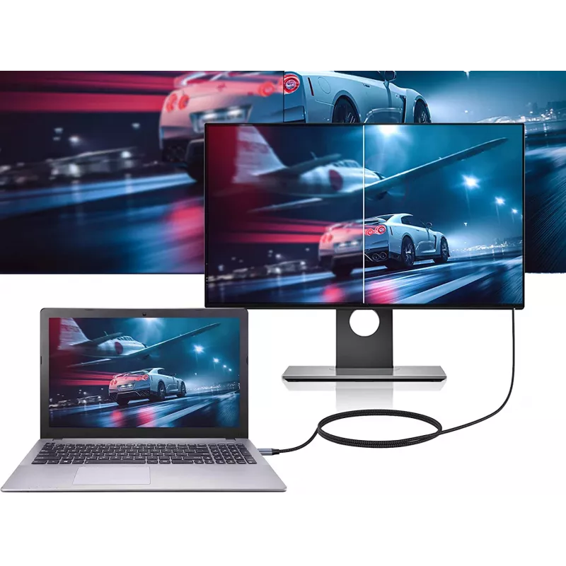 Conceptronic USB-C-naar-HDMI-kabel, stekker naar stekker, 4K 60Hz, 2 m, USB Type-C, HDMI, stekker, stekker, recht