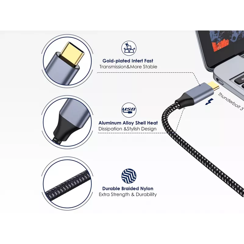 Conceptronic USB-C-naar-HDMI-kabel, stekker naar stekker, 4K 60Hz, 2 m, USB Type-C, HDMI, stekker, stekker, recht