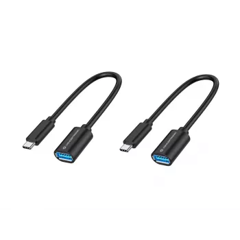 Conceptronic ABBY11B USB-C-naar-USB-A-OTG-adapter, 2-pack, 20 cm