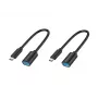 Conceptronic ABBY11B USB-C-naar-USB-A-OTG-adapter, 2-pack, 20 cm