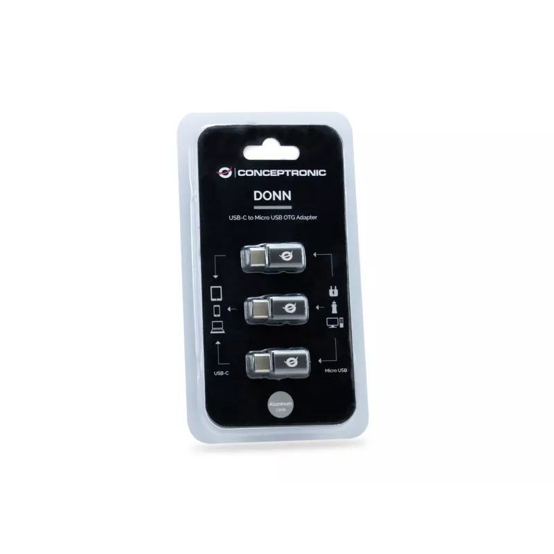 Conceptronic DONN USB-C naar Micro USB OTG-adapter 3-pack