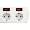 Hama 00137239 Socket Line 6-voudig stekkerblok, afzonderlijk schakelbaar, wit