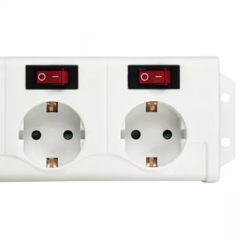 Hama 00137239 Socket Line 6-voudig stekkerblok, afzonderlijk schakelbaar, wit