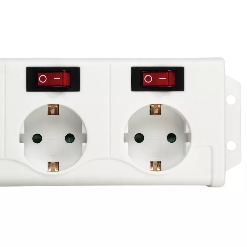 Hama 00137239 Socket Line 6-voudig stekkerblok, afzonderlijk schakelbaar, wit