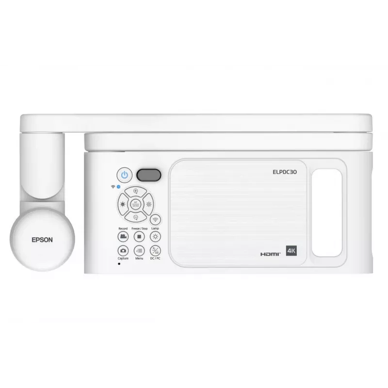 Epson ELPDC30 V12HB09080 documentcamera, 4K UHD (3840 x 2160), 13 MP, 23x digitale / 10x optische zoom, CMOS, HDMI/USB/wifi, wit