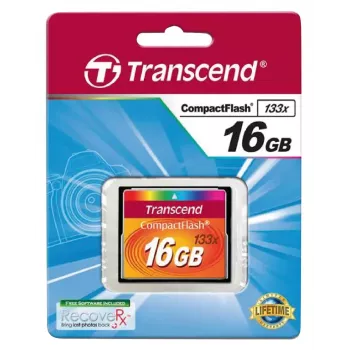 CompactFlash-kaart Transcend TS16GCF133 16 GB, 50 MB/s lezen, 20 MB/s schrijven