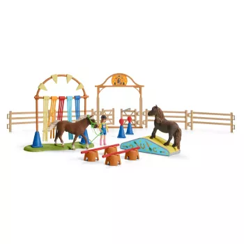 Pony agility-training Schleich 42481 veelkleurig kunststof 3-8 jaar