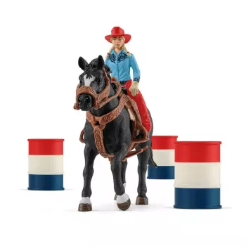 schleich Cowgirl Barrel Racing Fun, 3 jaar, veelkleurig