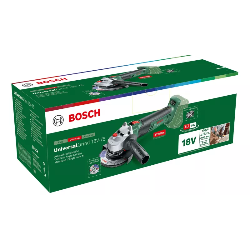 Bosch Universal Grind 18V-75 haakse slijper 11,5 cm 12000 t/min 1,7 kg