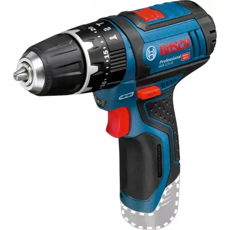 Pistoolgreepboormachine Bosch GSB 12V-15, 1300 t/min, 2 Ah accu