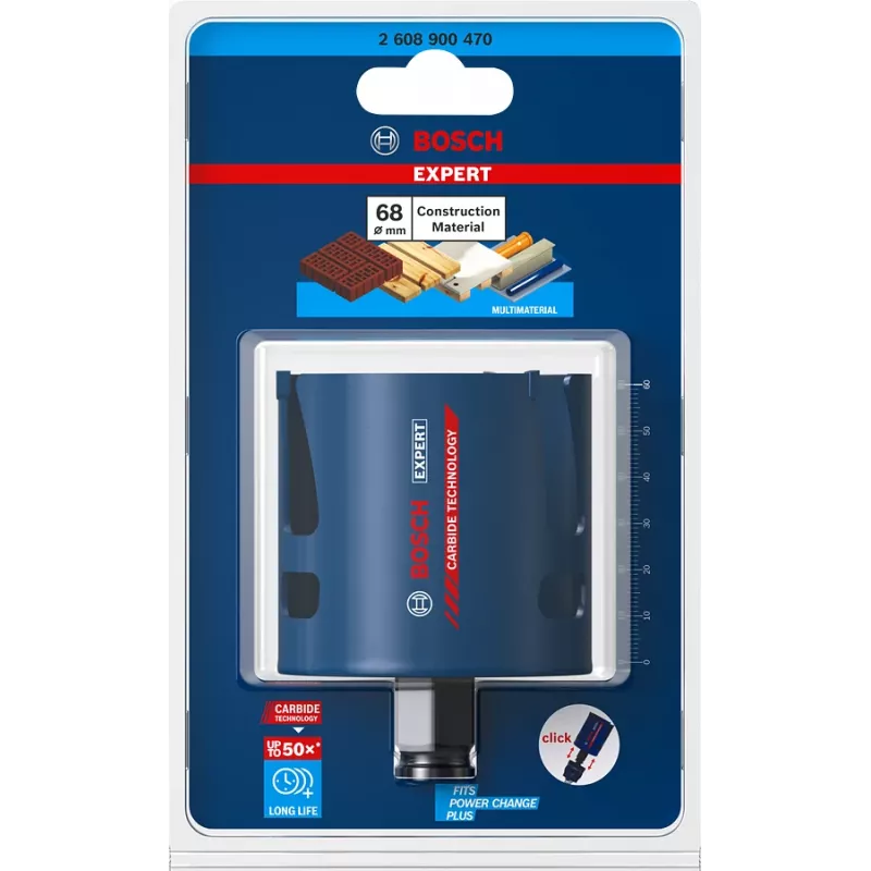 Bosch Expert 2 608 900 470 Construction Material gatzaag, 68 mm, voor baksteen, spaanplaat, zacht hout, glasvezelversterkte kunststof, zachte tegels