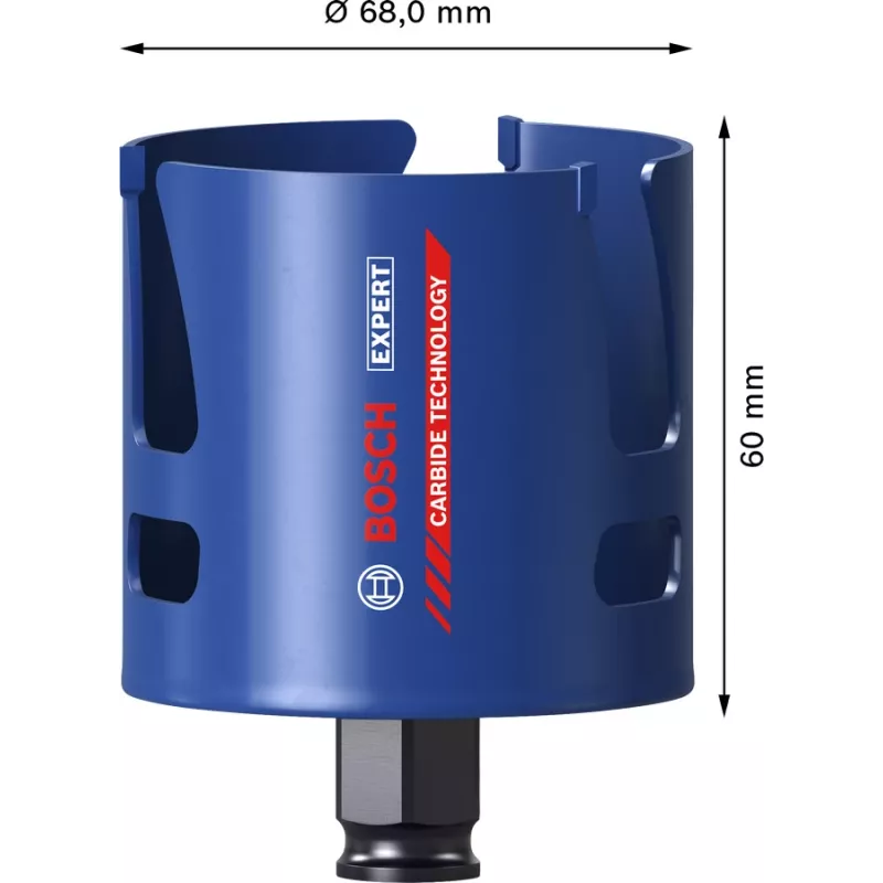 Bosch Expert 2 608 900 470 Construction Material gatzaag, 68 mm, voor baksteen, spaanplaat, zacht hout, glasvezelversterkte kunststof, zachte tegels