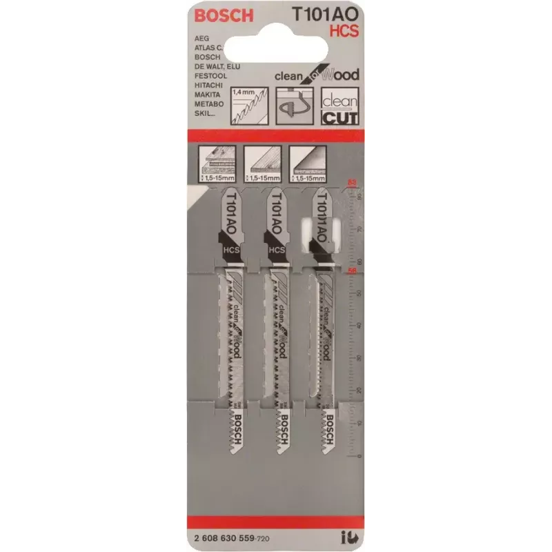 Bosch T 101 AO decoupeerzaagblad van koolstofstaal (HCS) 3 stuks
