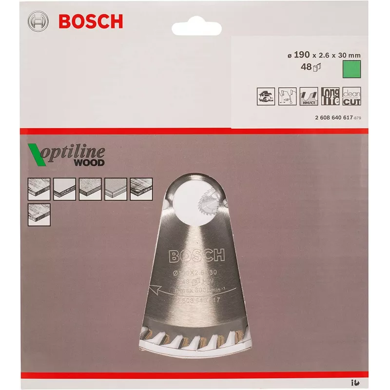 Bosch Optiline Wood cirkelzaagbladen, hout, 19 cm, Bosch, 340 g, 1 st.