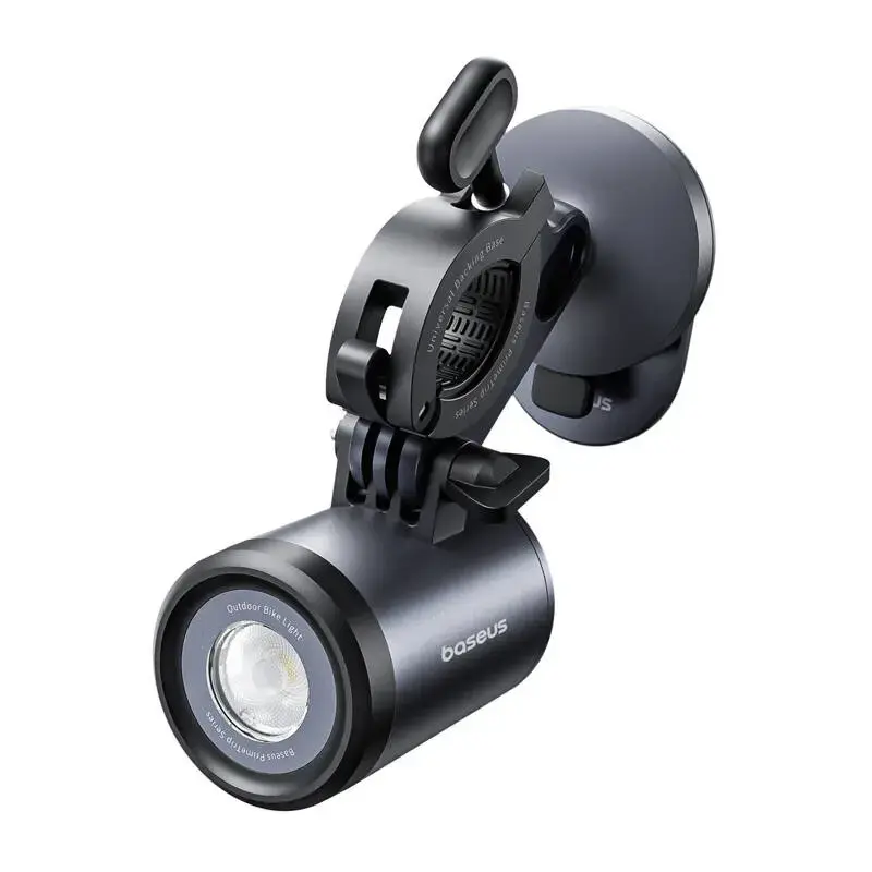 Fietshouder Baseus PrimeTrip 2-in-1 telefoonhouder met zaklamp, zwart