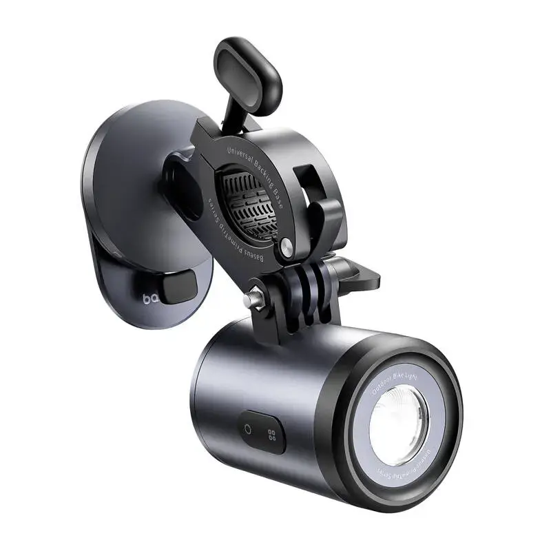 Fietshouder Baseus PrimeTrip 2-in-1 telefoonhouder met zaklamp, zwart