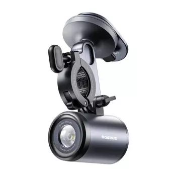 Fietshouder Baseus PrimeTrip 2-in-1 telefoonhouder met zaklamp, zwart