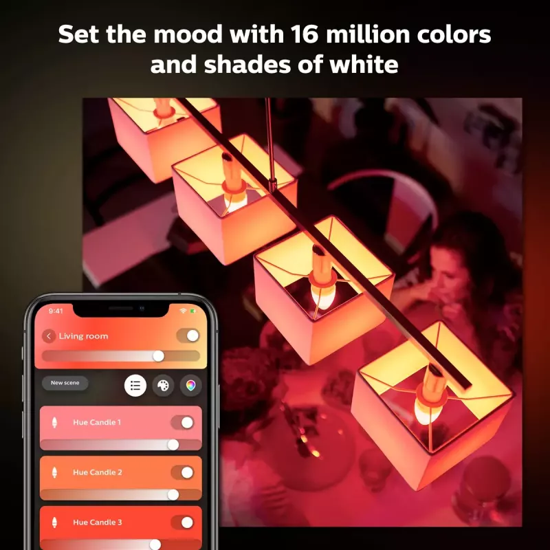 Slimme lamp Philips Hue White and colour ambience Candle E14, Bluetooth/Zigbee, 5,3 W (2-pack)