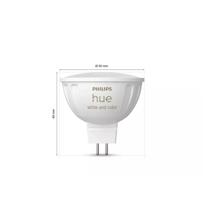 Philips Hue White and Colour Ambiance MR16 LED-lamp, GU5.3, 12 V, 6,3 W, 400 lm, dimbaar